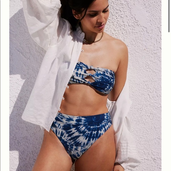 NWT PQ Tie- Die High Waisted Bikini Bottoms - Picture 2 of 11